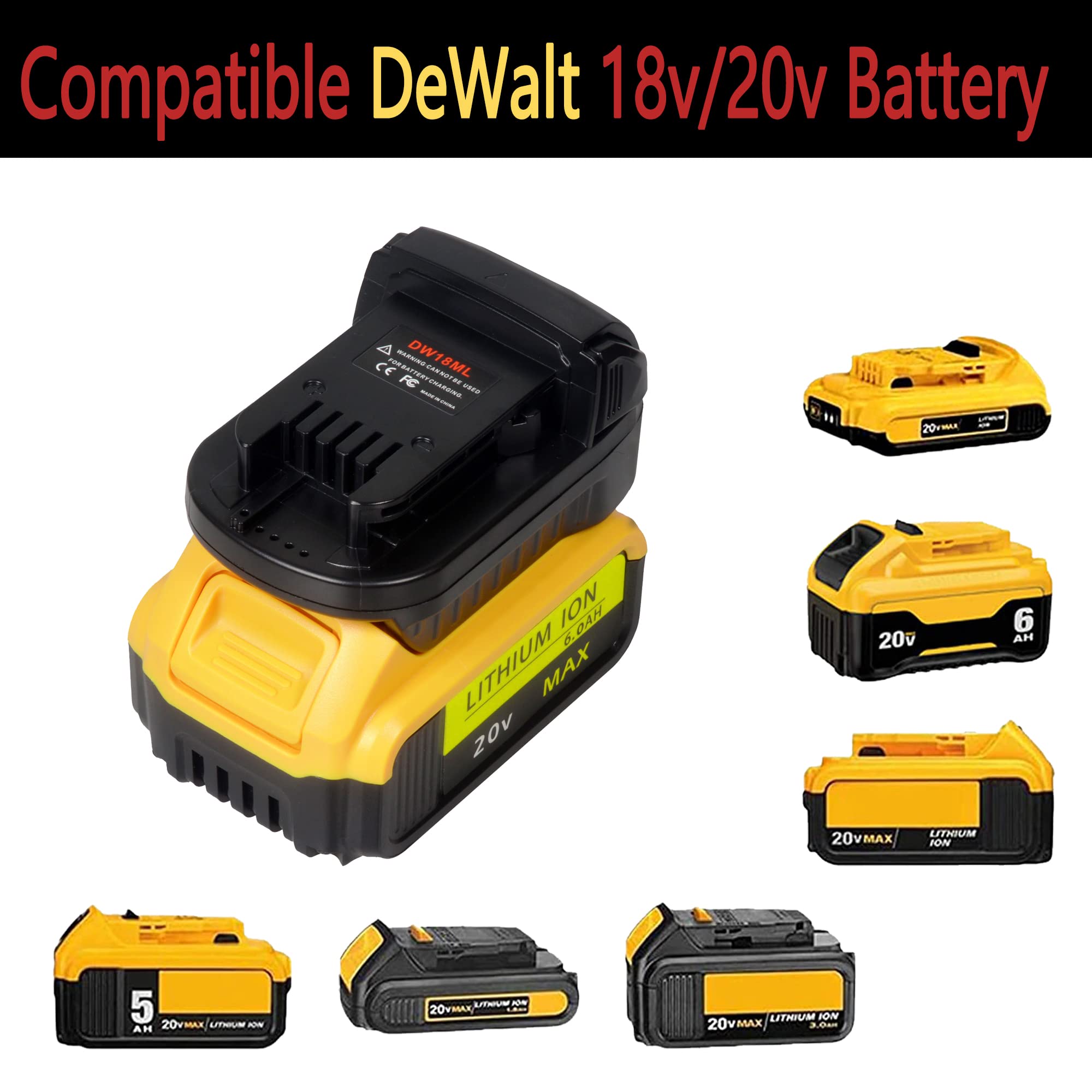 for Dewalt to Milwaukee Battery Adapter, Convert for DeWalt 18v-20v Lithium Batteries to Milwaukee M18 18v Cordless Power Tools Use