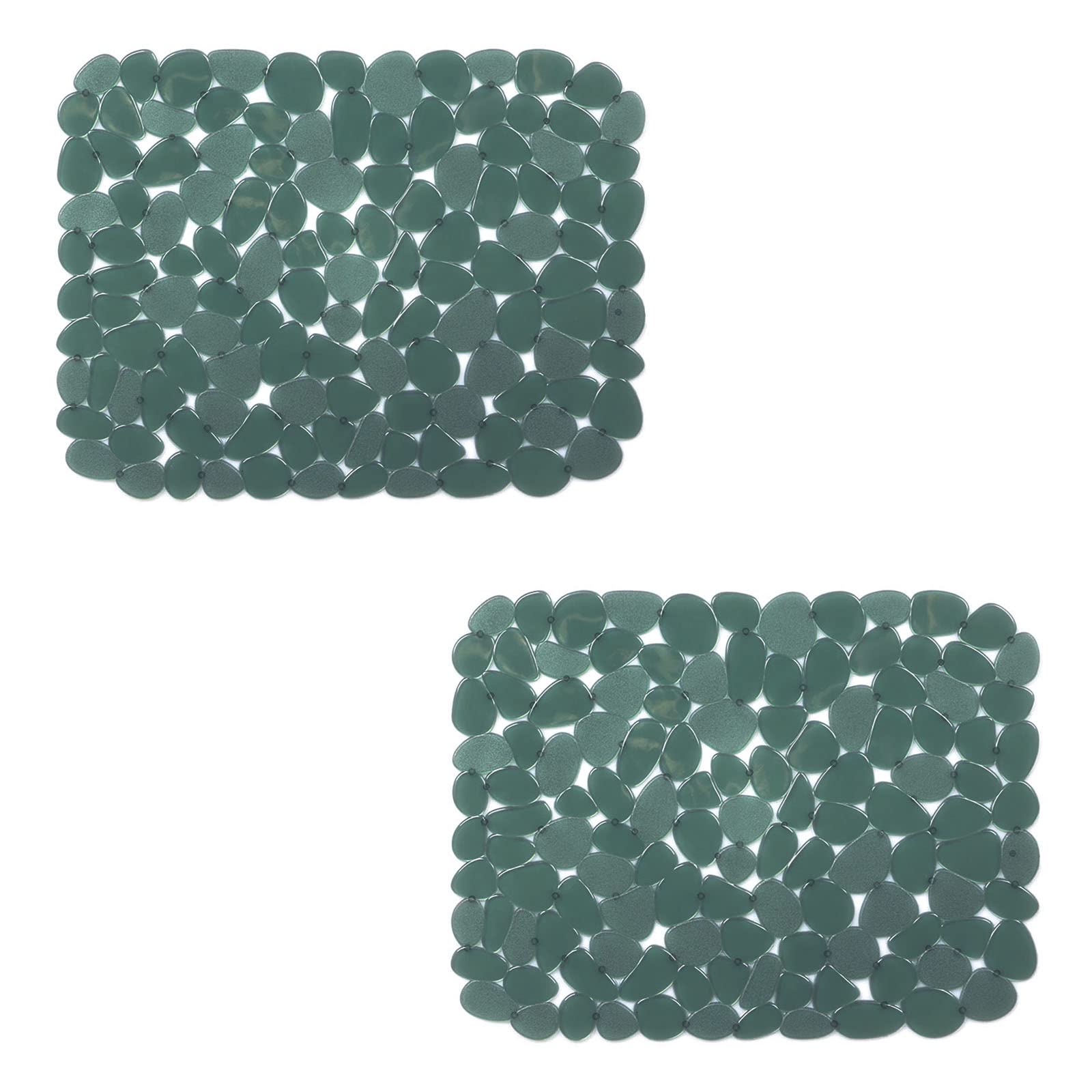 Yiter Sink Mat, 2Pcs Adjustable PVC Pebble Sink Protector for Stainless Steel or Porcelain Sink, Dish Drying Mat for Bathroom Kitchen Sink Countertop, 15.8 x 12 inch (2, Green)