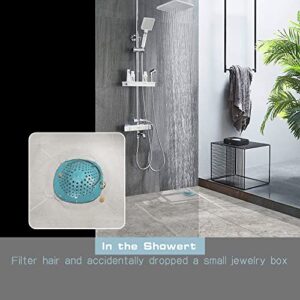 Hair Catcher Silicone Sink Drain Strainer Hair Stopper 5.7 inch Shower Tub Large Mesh Drain Covers for Shower Bathtub Easy to Install and Clean, Set of 5