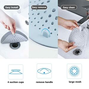 Hair Catcher Silicone Sink Drain Strainer Hair Stopper 5.7 inch Shower Tub Large Mesh Drain Covers for Shower Bathtub Easy to Install and Clean, Set of 5