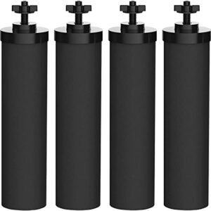 bb9-2 water filter, black purification elements water purifier replacement filters compatible with gravity filter system, doulton super sterasyl and propur traveler, king, big series, 4 pack