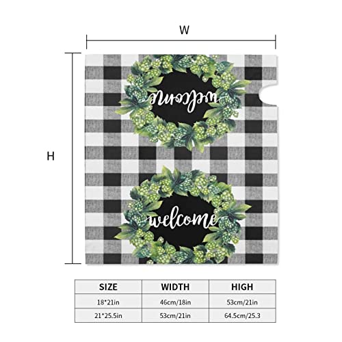 Chayber Mailbox Covers Magnetic Welcome Box Wreath Mailbox Cover Magnetic Buffalo Plaid Garden Yard Home Green Decor for Outdoor Standard Size 21x18 in