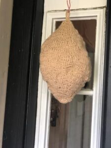 crochet wasp nest decoy. handmade hornet nest decoy. fake wasp nest. eco-friendly. garden decoration. housewarming gift. cabin gift - znet3d