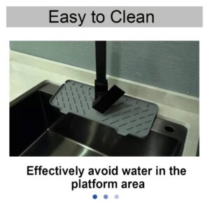 Faucet Splash Catcher, Silicone Faucet Water Catcher Mat, Drip Protector Splash Countertop, Sink Draining Pad Behind Faucet for Kitchen & Bathroom Countertop Protect, 37 * 14.5 * 1.5cm (White, 1)