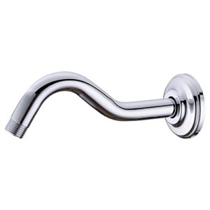 8 inch s-shape curved shower arm with flange stainless steel shower head extension replacement pipe arm,wall mounted,chrome