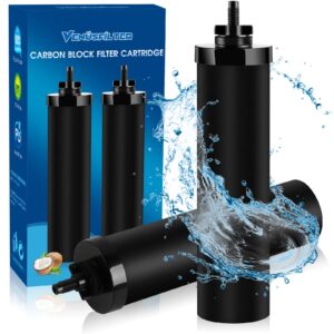 venusfilter bb9-2 water filter replacement for berkey water filter, compatible with purifiers gravity filter system,propur traveler,king, big series and doulton super sterasyl(black-2 pack)