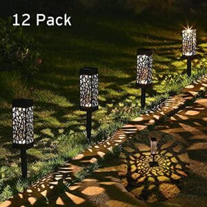 MAGGIFT Solar Pathway Lights 12 Pack, LED Garden Lights, Solar Path Lights Outdoor, Automatic Led Halloween Christmas Decorative Landscape Lighting for Patio, Yard and Garden