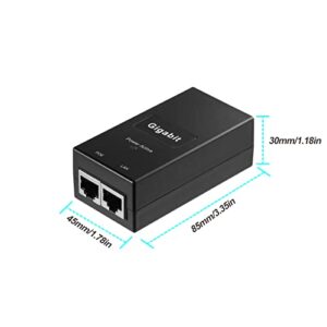 REVODATA Gigabit PoE Injector Adapter, IEEE 802.3af/at PoE+ Passive, PoE 48V 0.5A Output Power, 10/100/1000Mbps Gigabit Speed, for IP Camera/AP/PTZ/Video Phone, Plug and Play (D05A-G)