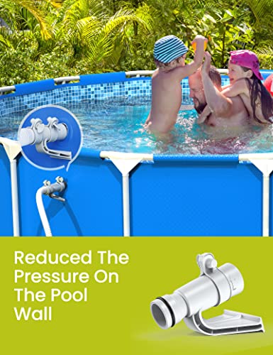 SUMMERBUDDY Swimming Pool Pipe Holder, Hose Support Brackets with Clamp Water Hose Swimming Pool Pipe Mount for Above Ground Pools Suitable for 1.25 Inch Hose (2 Pack)