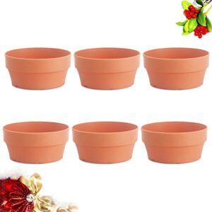 Operitacx Shallow Flower Pot 6pcs Plastic Pots for Plants Imitation Terracotta Plant Pot 12.5cm Cactus Flower Pots Succulent Planter for DIY Flower Basin