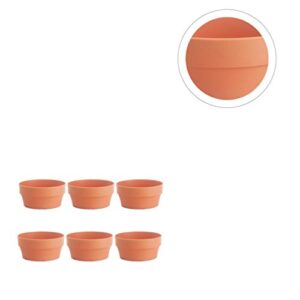 Operitacx Shallow Flower Pot 6pcs Plastic Pots for Plants Imitation Terracotta Plant Pot 12.5cm Cactus Flower Pots Succulent Planter for DIY Flower Basin