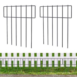 19 pack animal barrier wire fence, 17 in(h) x 20.8 ft(l) decorative metal fencing, rustproof wire border, dog rabbits ground stakes no digging for outdoor use.