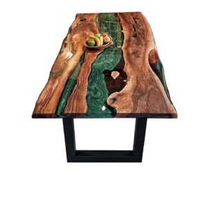Epoxy Live Edge Wooden Table, Epoxy Resin River Table, Natural Wood, Dining Table, Natural Epoxy Table, Resin Table