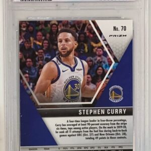 Stephen Curry 2019 Panini Mosaic Green Basketball Card #70 Graded PSA 10