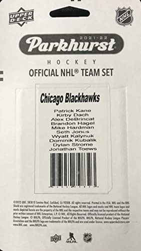 Chicago Blackhawks 2021 2022 Upper Deck Factory Sealed 10 Card Team Set with Patrick Kane and Jonathan Toews Plus