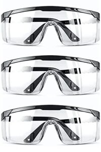 euxor, (3 pack) safety glasses anti fog & shattered proof, ansi z87.1 & en 166 uv resistant protective eyewear safety goggles, wide frame eye shield goggles scratch resistant best eye protection