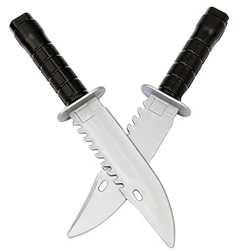 zonzxcv 2 Pcs Toy Plastic Dagger Fake Knife Not Sharp Safety Won't Hurt Tength 9 Inch (Without Ring)