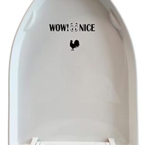 4 Pack Wow Whoa Nice Rooster Cock Toilet Sticker Decal Funny Stickers, Prank Stickers, Die-cut Vinyl Waterproof Sturdy Material Toilet Seat Nice Cocktail Stickers Decals