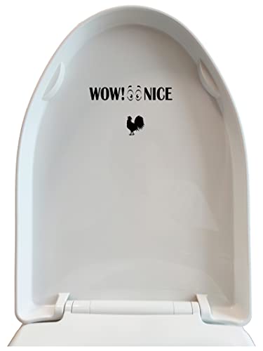 4 Pack Wow Whoa Nice Rooster Cock Toilet Sticker Decal Funny Stickers, Prank Stickers, Die-cut Vinyl Waterproof Sturdy Material Toilet Seat Nice Cocktail Stickers Decals