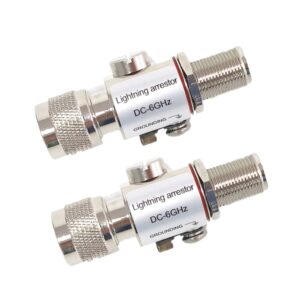 4g lte antenna lightning arrestor n type male to female 50ohm 0 to 6 ghz for outdoor antenna (2pcs)