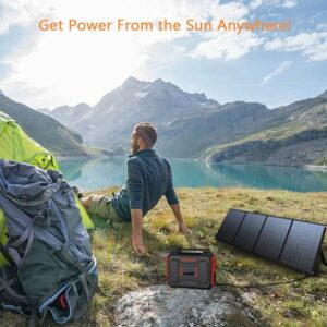 250W Portable Power Station with 40W Solar Panel, Solar Power bank with AC Outlet 67500mAh, Solar Generator Outdoor for Tent Camping, RV Travel and Home Emergency
