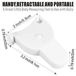 3 PCS Tape Measure Body Measuring Tape 60in (150cm), Retractable Tape Lock Pin and Push-Button Retract, Portable for Weight Loss, Sewing, Fabric, Cloth, Tailor(White)