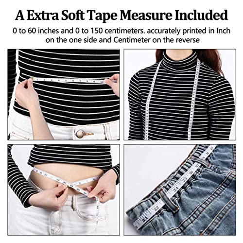 3 PCS Tape Measure Body Measuring Tape 60in (150cm), Retractable Tape Lock Pin and Push-Button Retract, Portable for Weight Loss, Sewing, Fabric, Cloth, Tailor(White)