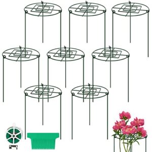 blika 12 x 20 inch grow through plant support, peony cages and supports grow through plant supports ring hoop, plant brace flower support rings, pack of 8