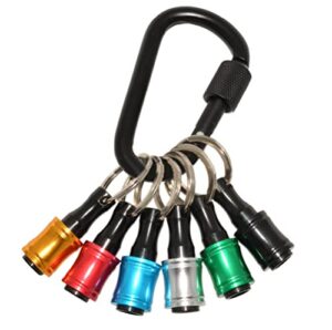 6pc 1/4inch hex shank aluminum alloy screwdriver bits holder extension bar drill screw adapter quick change keychain portable