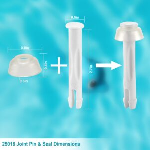 Vypart 2.75in 25018 Joint Pin & Seal fit for Intex 13' - 24' Round Metal Frame Pools,Pack of 24