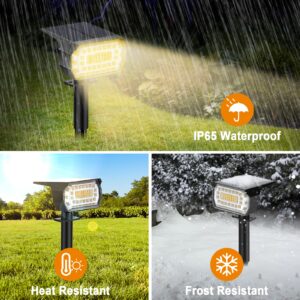 LANSOW Solar Spot Lights Outdoor, [8 Pack/57 LED] 2-in-1 Solar Landscape Spotlights, 3 Modes IP65 Waterproof Dusk to Dawn Solar Powered Flood Wall Lights for Outside Yard Garden Pathway(Warm White)