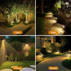 LANSOW Solar Spot Lights Outdoor, [8 Pack/57 LED] 2-in-1 Solar Landscape Spotlights, 3 Modes IP65 Waterproof Dusk to Dawn Solar Powered Flood Wall Lights for Outside Yard Garden Pathway(Warm White)