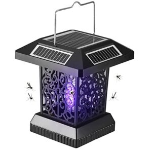 xxbugs solar bug zapper,cordless mosquito killer,insect killer, fly zapper, efficient bug lamp for outdoor wall, ip65 waterproof,includes winter led solar wall lights (wall)