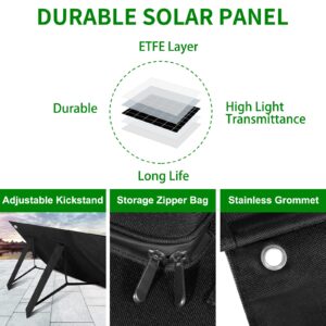 Solar Panel 120 Watt 20 Volt, Portable Solar Panel Kit ETFE Material Surface & Independent Intelligent USB Power Adapter (PD & QC 3.0), Foldable Solar Panel for Power Station RV Camping Off Grid