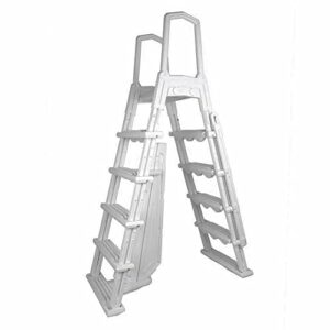 aqua select white flip-up a-frame ladder for above ground swimming pools 48-54" h