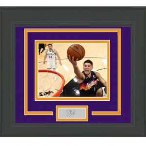 framed devin booker facsimile laser engraved signature auto phoenix suns 15x16 basketball photo