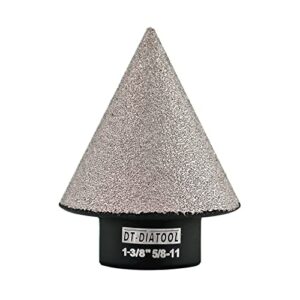 dt-diatool diamond beveling chamfer bits - diamond countersink drill bit 1-3/8 inch x 5/8"-11 thread for enlarging trimming shaping existing holes of granite marble porcelain tiles,size 35mm