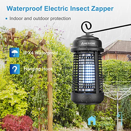 Amerione Bug Zapper for Indoor and Outdoor, 20W Electric Mosquito Zapper, Waterproof Insect Killer, 4200V Fly Trap for Home, Bedroom, Backyard, Camping, Patio and More