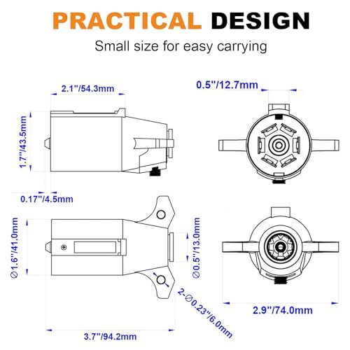 CXTM Trailer Plug, 7 Way Trailer Plug 7 Pin Trailer Plug 7 pin Trailer - Wiring Harness Connector - for rv Trailer, Bike Trailer - Blade Connector