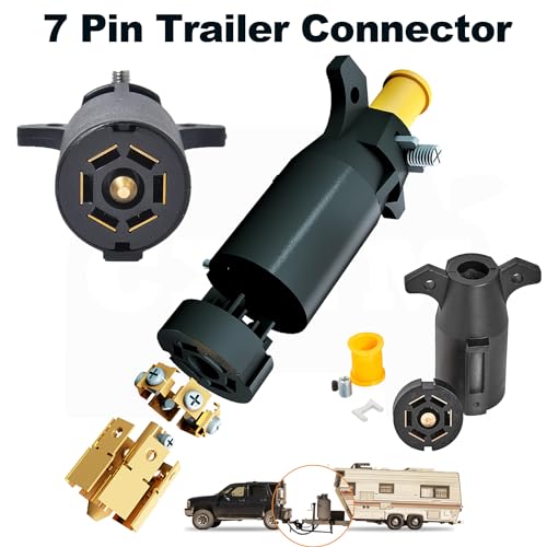 CXTM Trailer Plug, 7 Way Trailer Plug 7 Pin Trailer Plug 7 pin Trailer - Wiring Harness Connector - for rv Trailer, Bike Trailer - Blade Connector