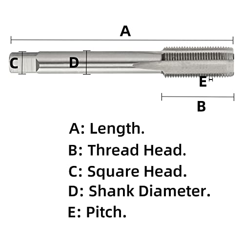 Aceteel 5PCS No 6-32 UNC HSS Machine Tap, 6 x 32 UNC Right Hand Thread Tap