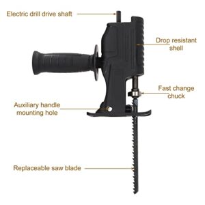 Kadimendium Electric Drill to Reciprocating Saw Adapter Chainsaw Conversion Head Saw Blades Handle Kit Electric Drill Modified Tool Protable Reciprocating Saw Adapter