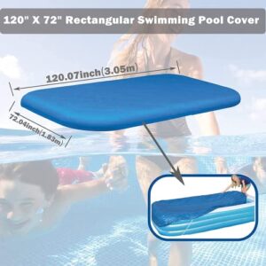 Rectangular Pool Cover, Above Ground Pool Covers, Inflatable Pool Cover for Swim Centers Size 120 in x 72 in (305 cm x183 cm)