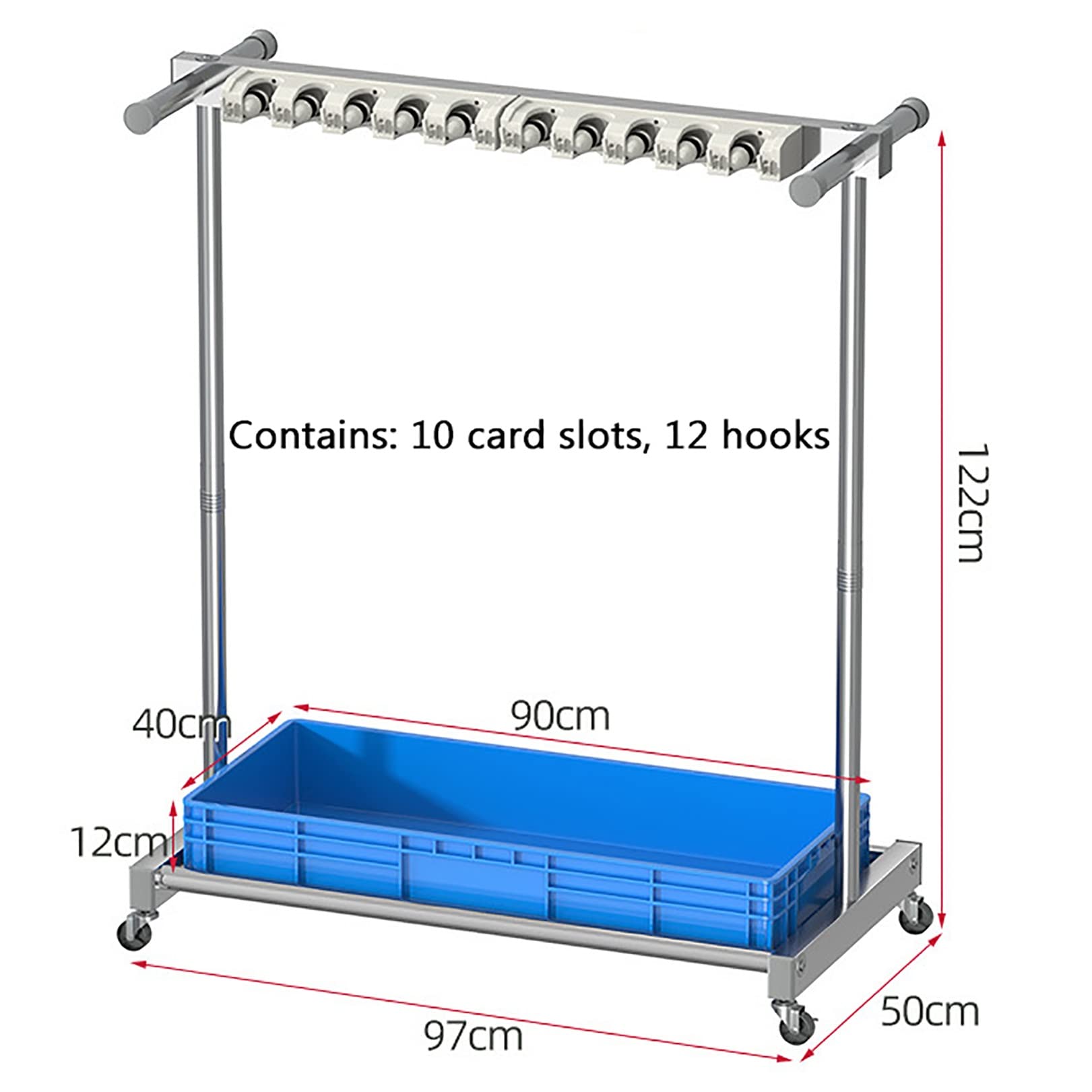 WXZX Utility Rack for Mops and Brooms,Cleaning Tool Cart Tower Mop Holder Umbrella Stand,Broom and Mop Holder Put Wet Mops Movable Commercial Mop Rack for Garden Garage Organizer Mop Drain Rack