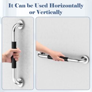 Grab Bars for Bathroom, Aolloa Shower Grab Bar 16inch SUS304 Stainless Steel Anti Slip Bathroom Handicap Grab Bars, Applicable to Bathroom Shower (Silver 2Pack)