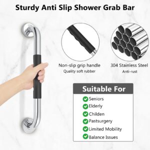 Grab Bars for Bathroom, Aolloa Shower Grab Bar 16inch SUS304 Stainless Steel Anti Slip Bathroom Handicap Grab Bars, Applicable to Bathroom Shower (Silver 2Pack)