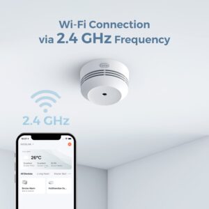 AGEISLINK Wi-Fi Smoke Detector, Wireless Smart Fire Smoke Alarm with App Control, Replaceable Lithium Battery, Auto Self-Check Function, S-WF240, 3-Pack