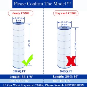 CRYSPOOL Pool Filter Compatible with Jandy CS200, R0462400, PJANCS200, C-8418, FC-0823, 200 sq.ft, 1 Pack