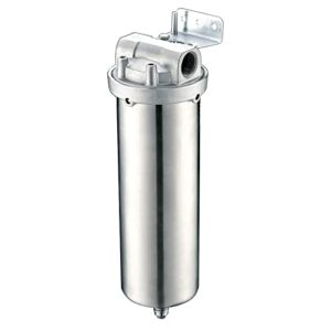 amwater nsf/ansi 42 certification stainless steel filter housing for 10" filter cartridge, 3/4" npt water filter housing for whole house water purification of stainless steel 304 (10" c housing)