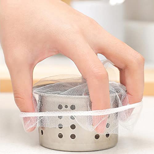 Kitchen Sink Filter Bags,Anti Clogging Elastic Sink Garbage Mesh, Fits Most Sizes of Sink Strainer (100 Pcs)